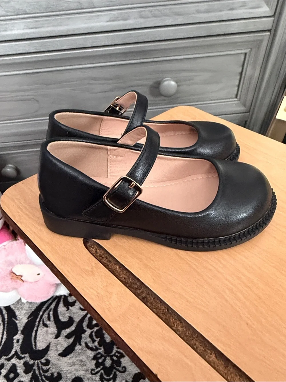 Kids Black Mary Jane School Shoes